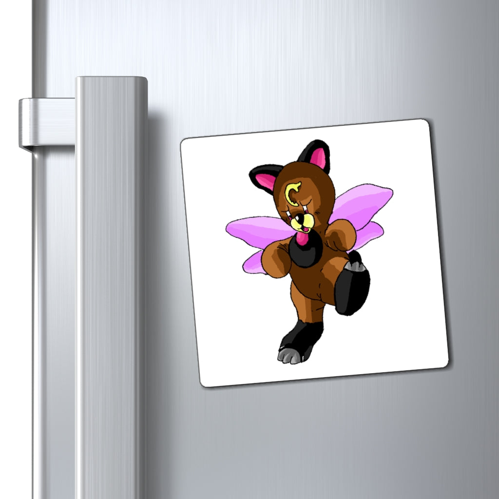 Angebear Magnets displayed on a metallic surface, showcasing their strong hold and sleek black backing.