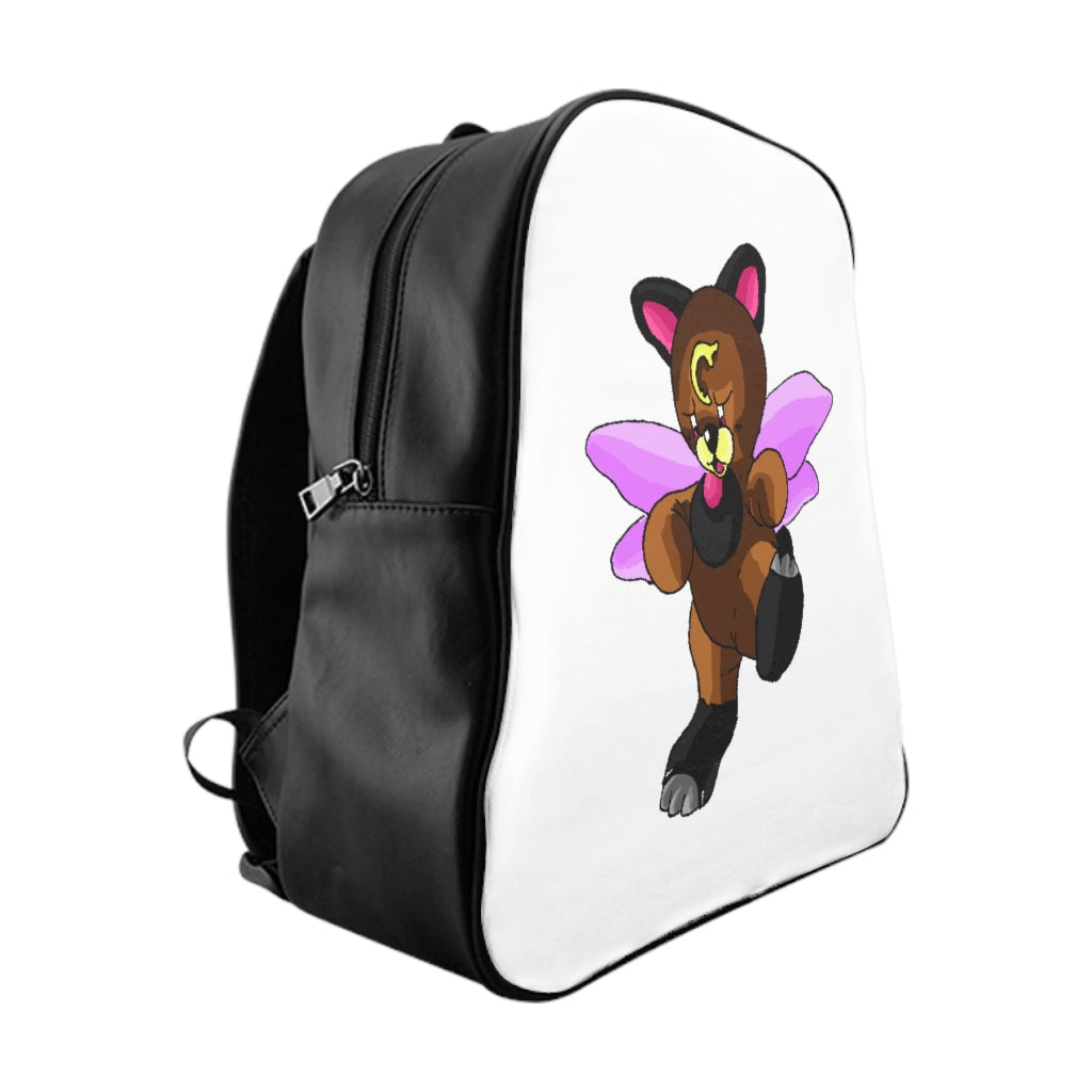 Angebear School Backpack featuring stylish design, padded back, and multiple pockets in chocolate brown lining.