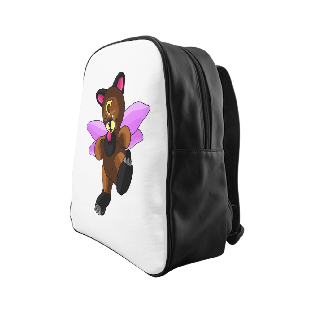 Angebear School Backpack featuring stylish design, padded back, and multiple pockets in chocolate brown lining.