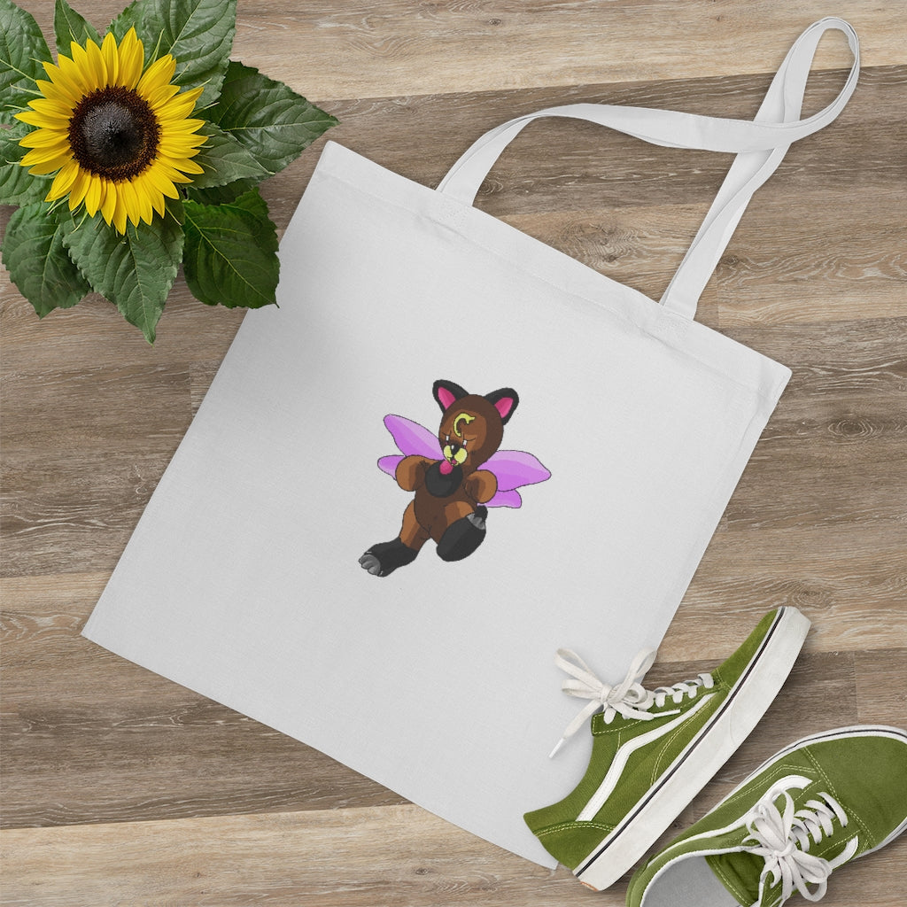 Angebear Tote Bag made of 100% cotton, featuring long handles and cross stitching for stability, available in various colors.