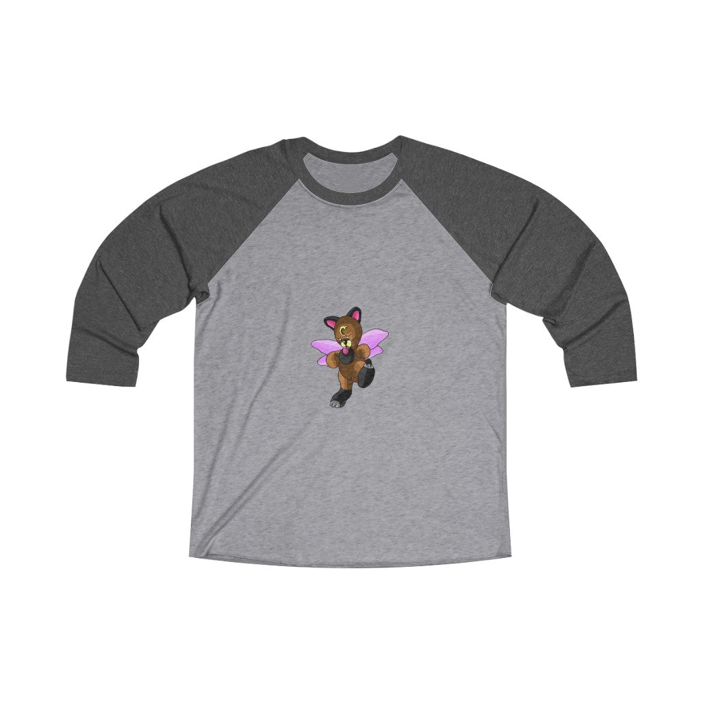 Angebear Unisex Tri-Blend 3/4 Raglan Tee featuring a loose fit and stylish 3/4 sleeves, perfect for casual and sports activities.