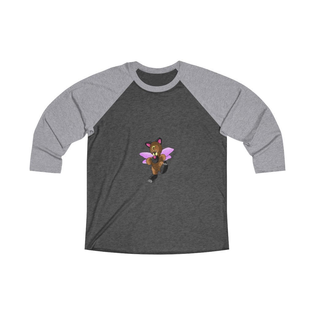 Angebear Unisex Tri-Blend 3/4 Raglan Tee featuring a loose fit and stylish 3/4 sleeves, perfect for casual and sports activities.