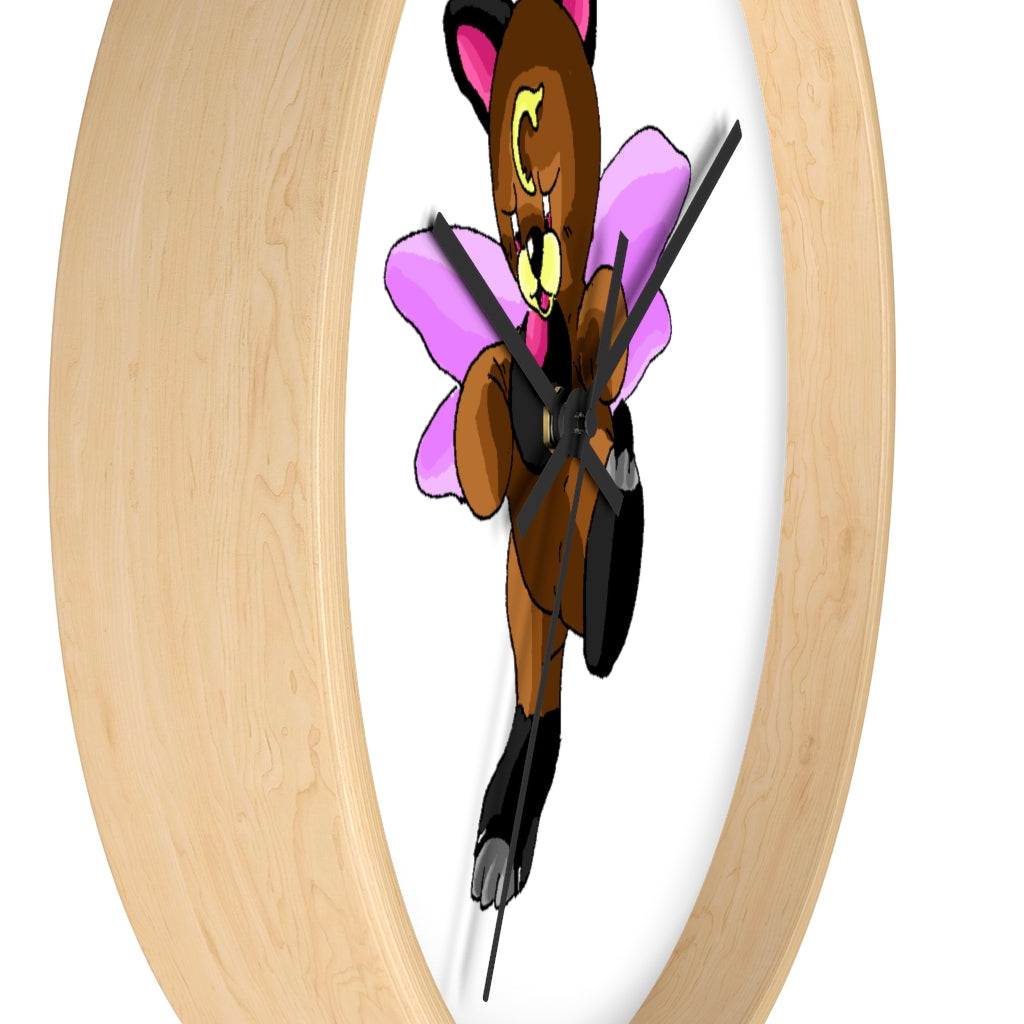 Angebear Wall Clock featuring a wooden frame and plexiglass face, designed for indoor use with a silent mechanism.