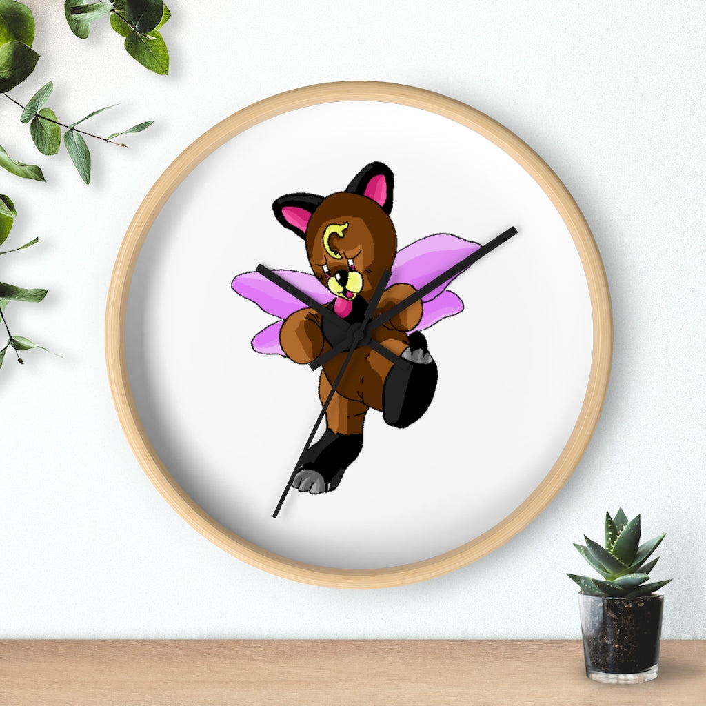 Angebear Wall Clock featuring a wooden frame and plexiglass face, designed for indoor use with a silent mechanism.