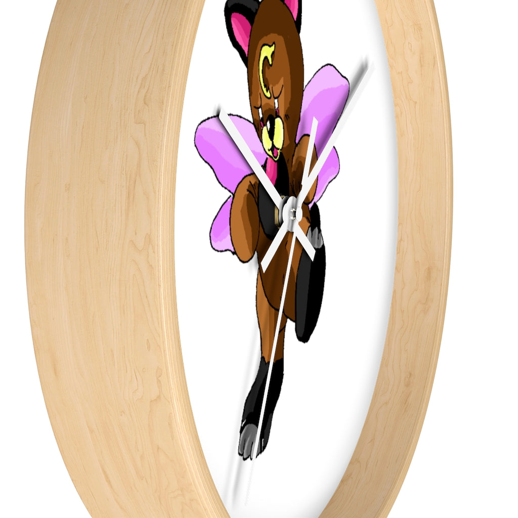 Angebear Wall Clock featuring a wooden frame and plexiglass face, designed for indoor use with a silent mechanism.