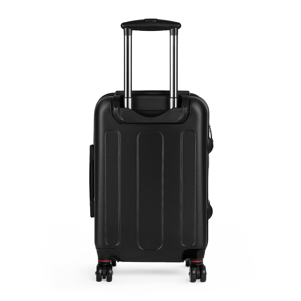 Angeburdum Cabin Suitcase in stylish faux leather with adjustable handle and double wheels, perfect for travel.