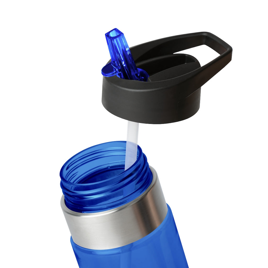 Angeburdum Kensington Tritan™ Sport Bottle, 20oz, featuring a sleek design, carabiner hook, and spill-resistant lid with straw.