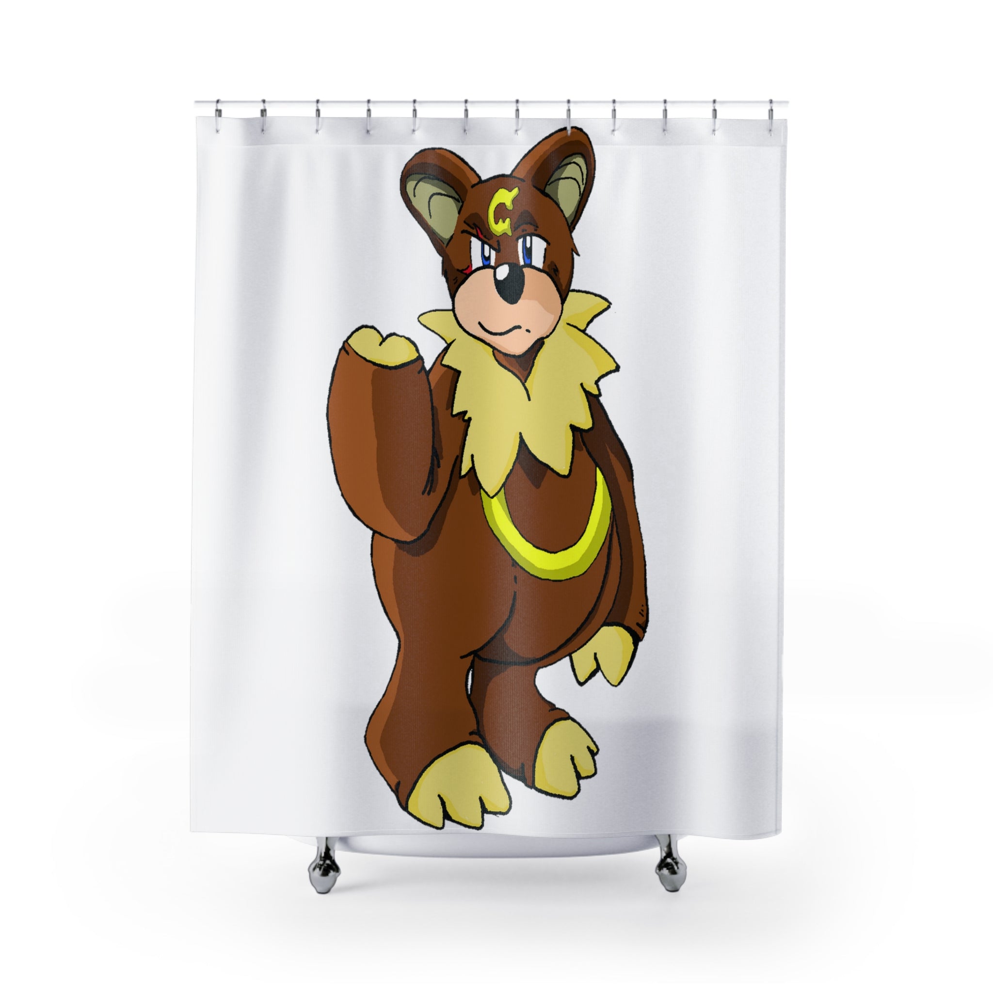 Angeburdum Shower Curtain featuring vibrant custom designs, made from durable polyester material.