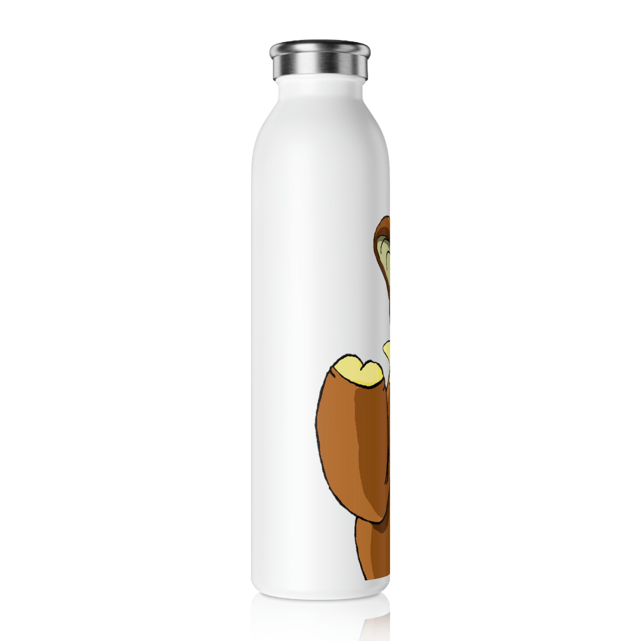 Angeburdum Slim Water Bottle with matte finish and silver cap, showcasing customizable design.