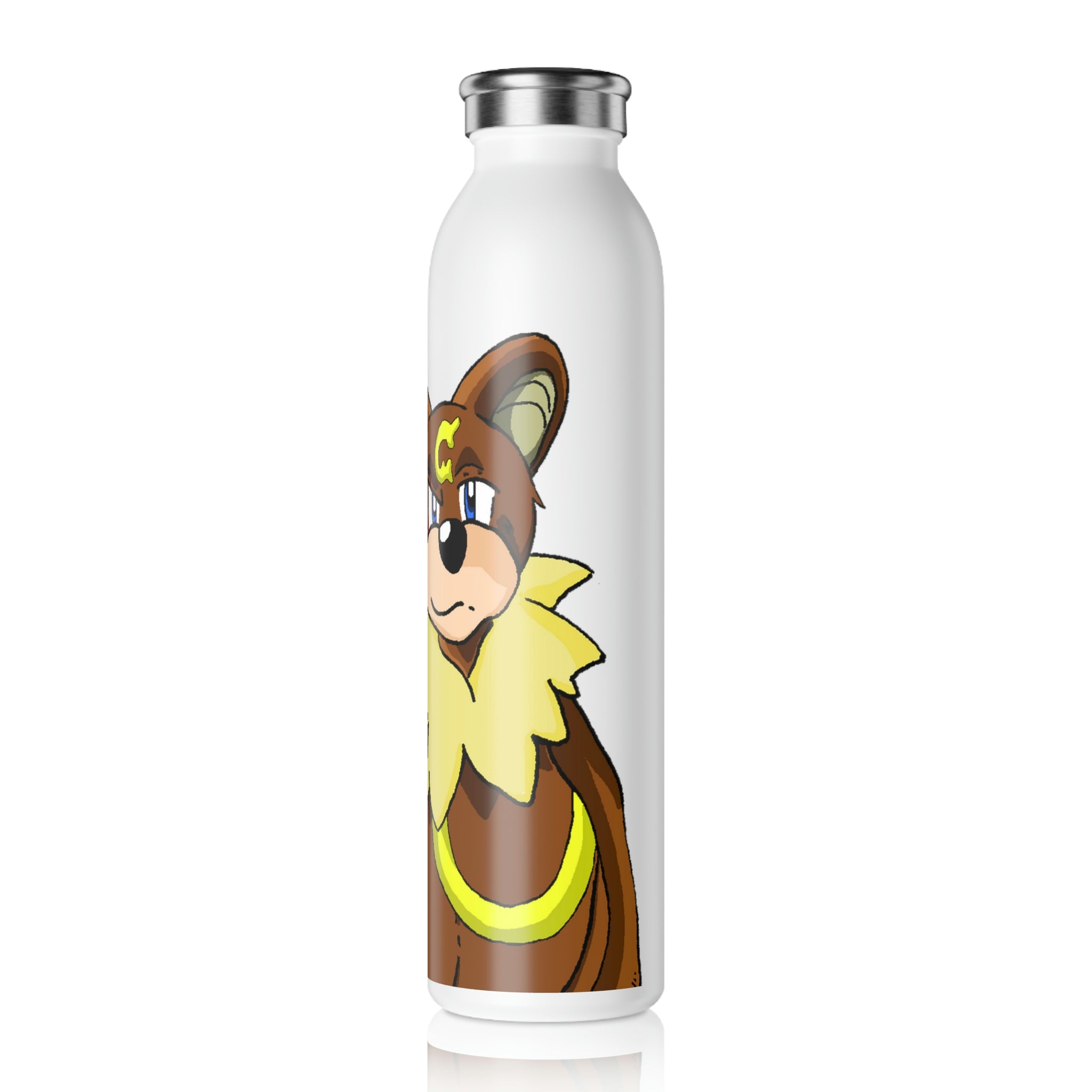 Angeburdum Slim Water Bottle with matte finish and silver cap, showcasing customizable design.