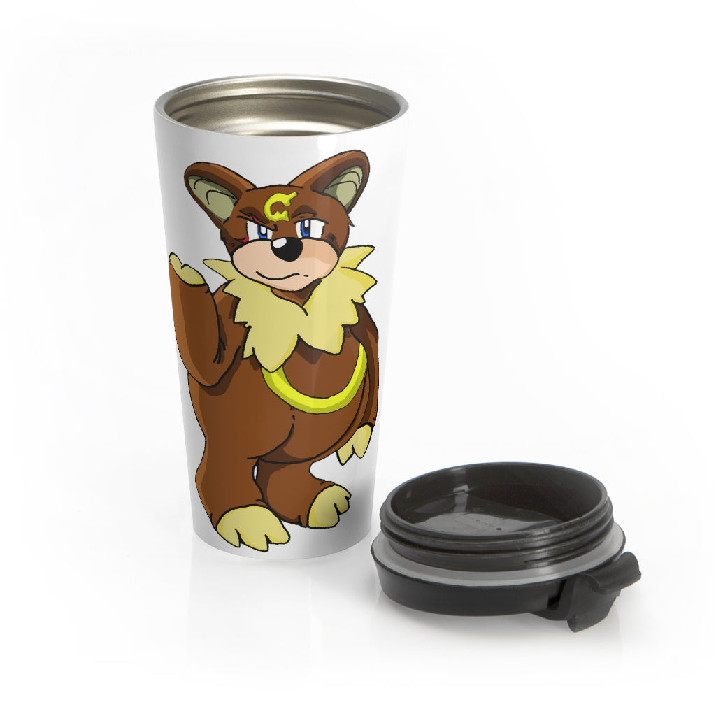 Angeburdum Stainless Steel Travel Mug with black lid, showcasing its sleek design and high-quality finish.