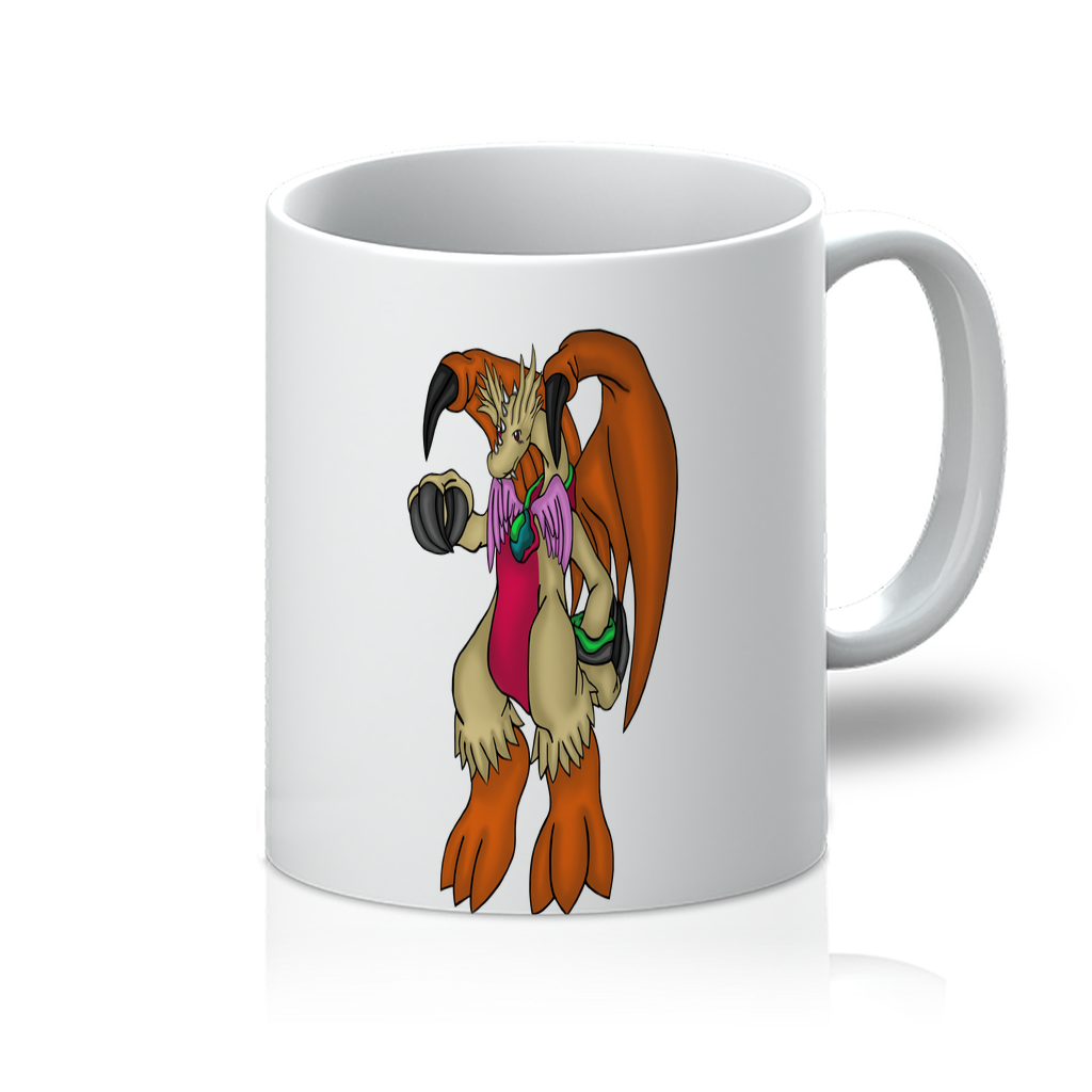 Angechardragon 11oz Mug featuring a flawless white surface, ideal for vibrant sublimation designs.