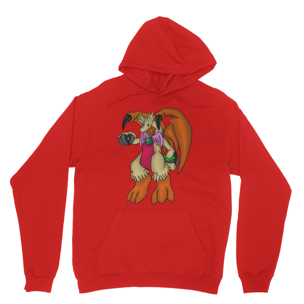 Angehardragon Classic Adult Hoodie featuring a double fabric hood, kangaroo pouch pocket, and ribbed cuffs in a stylish design.