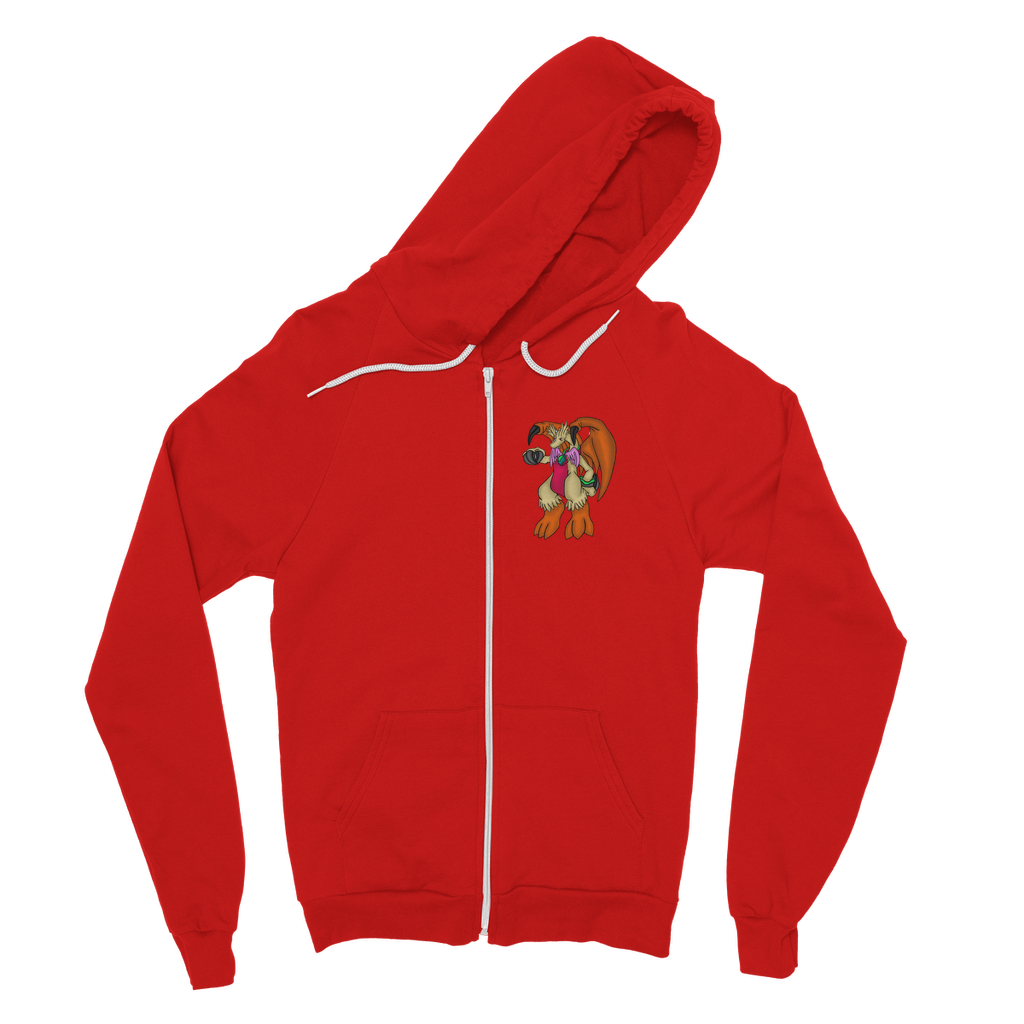 Angechardragon Classic Adult Zip Hoodie in various colors, showcasing the zip closure, kangaroo pocket, and double fabric hood.