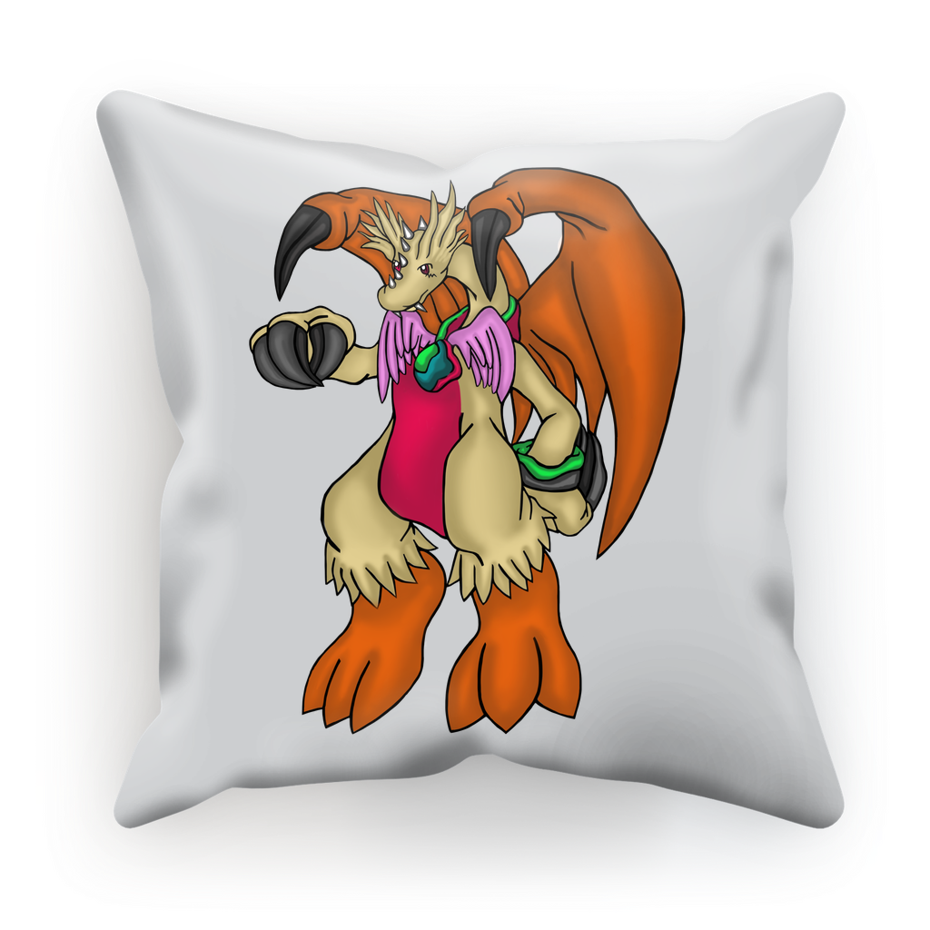 Angechardragon Sublimation Cushion Cover in suede and satin, showcasing vibrant colors and intricate designs, perfect for home decor.