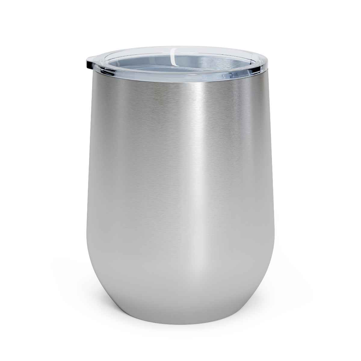 Angetapir 12oz Insulated Wine Tumbler in stainless steel with a clear plastic lid, showcasing a stylish design for hot and cold beverages.