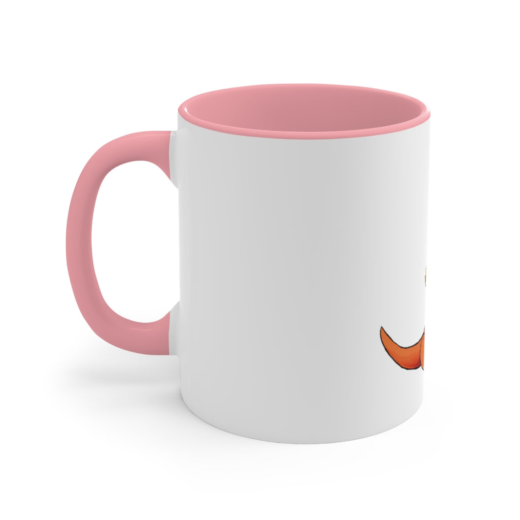 Angetapir Accent Mug showcasing its two-tone design with a white exterior and colored interior, available in red, pink, and black.