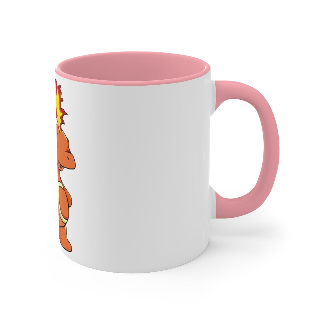 Angetapir Accent Mug showcasing its two-tone design with a white exterior and colored interior, available in red, pink, and black.