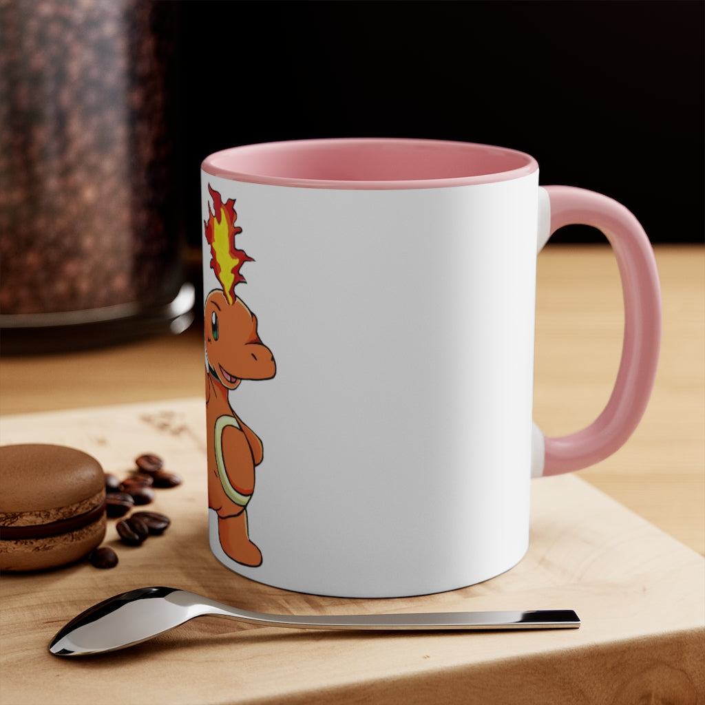 Angetapir Accent Mug showcasing its two-tone design with a white exterior and colored interior, available in red, pink, and black.