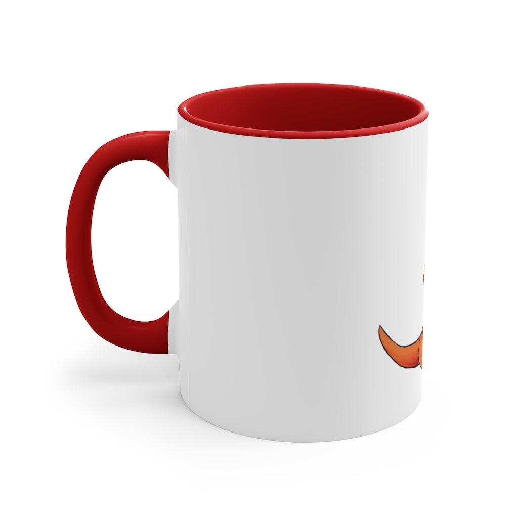 Angetapir Accent Mug showcasing its two-tone design with a white exterior and colored interior, available in red, pink, and black.