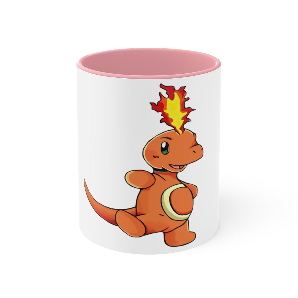 Angetapir Accent Mug showcasing its two-tone design with a white exterior and colored interior, available in red, pink, and black.