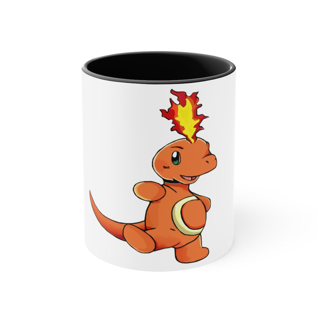 Angetapir Accent Mug showcasing its two-tone design with a white exterior and colored interior, available in red, pink, and black.