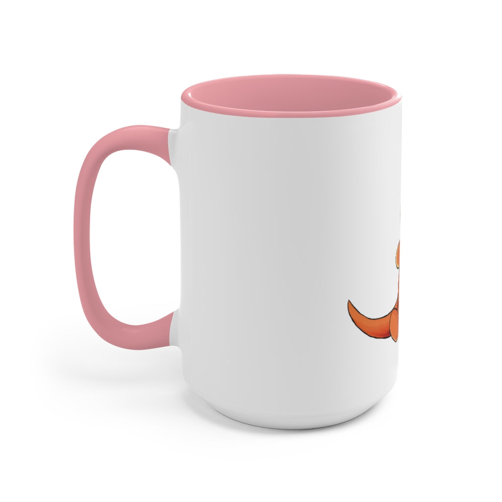 Angetapir Accent Mug showcasing its two-tone design with a white exterior and colored interior, available in red, pink, and black.