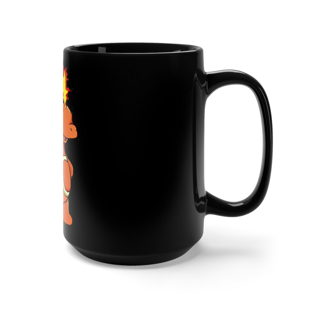 Angetapir Black Mug 15oz featuring a sleek black ceramic design with rounded corners and a comfortable C-handle.