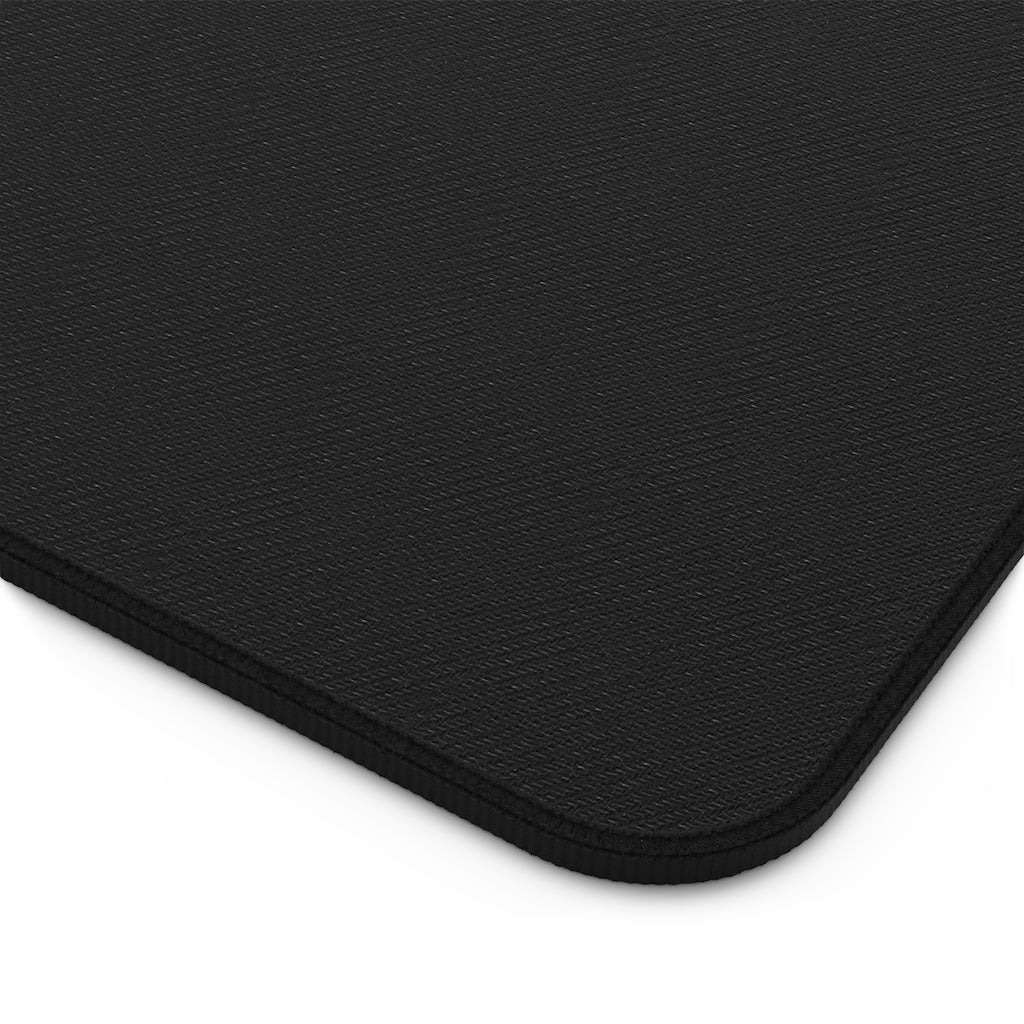 Angetapir Desk Mat featuring customizable design, 4mm thick neoprene, and anti-slip backing in a stylish workspace setting.