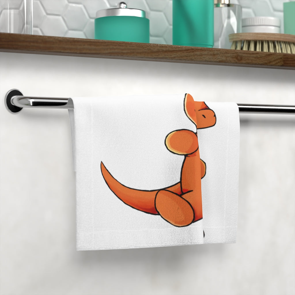 Angetapir Face Towel featuring a customizable polyester front and soft cotton back, ideal for personal designs.