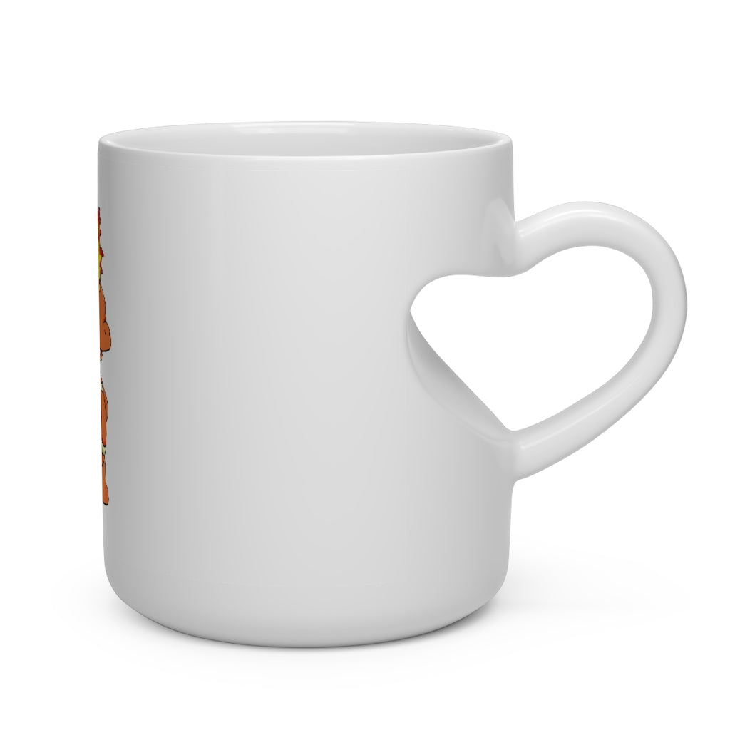 Angetapir Heart Shape Mug, white ceramic with a heart-shaped handle, perfect for hot beverages.