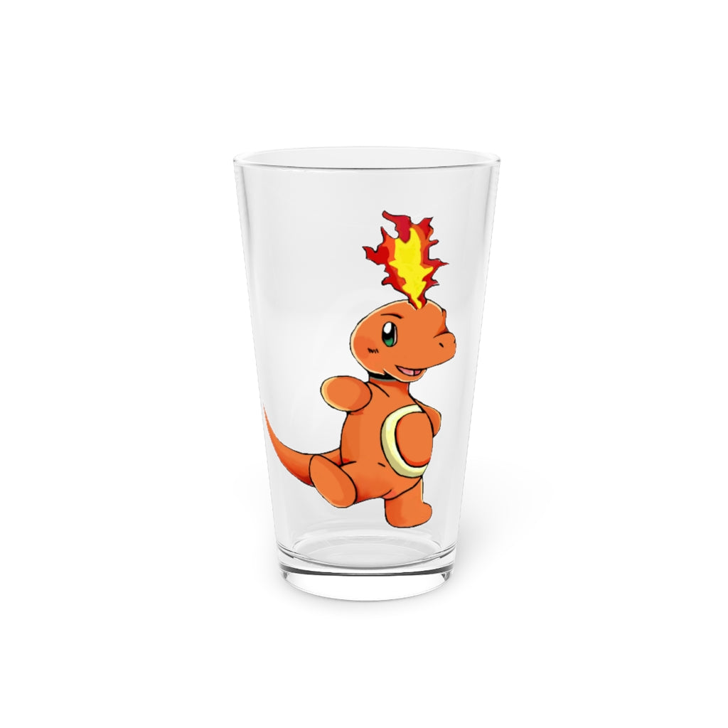 Angetapir Pint Glass, 16oz, clear glass with custom printed design, perfect for beverages.