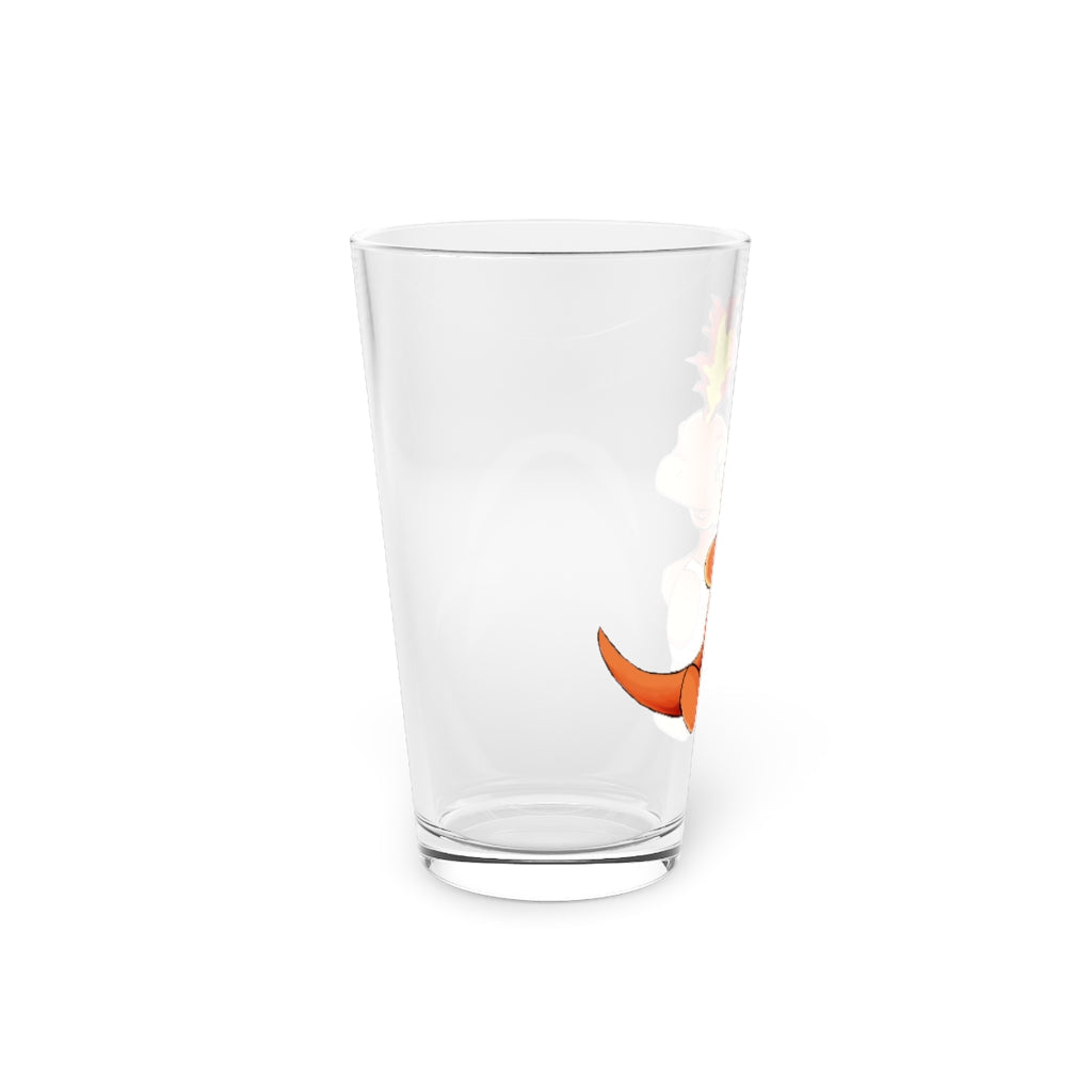 Angetapir Pint Glass, 16oz, clear glass with custom printed design, perfect for beverages.