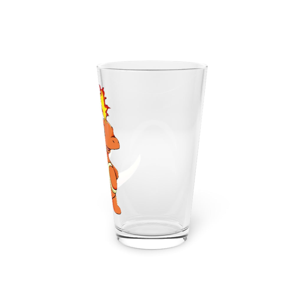 Angetapir Pint Glass, 16oz, clear glass with custom printed design, perfect for beverages.