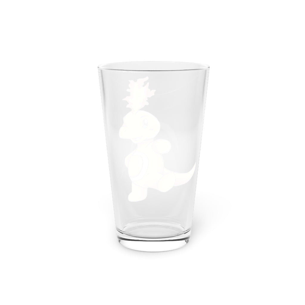 Angetapir Pint Glass, 16oz, clear glass with custom printed design, perfect for beverages.