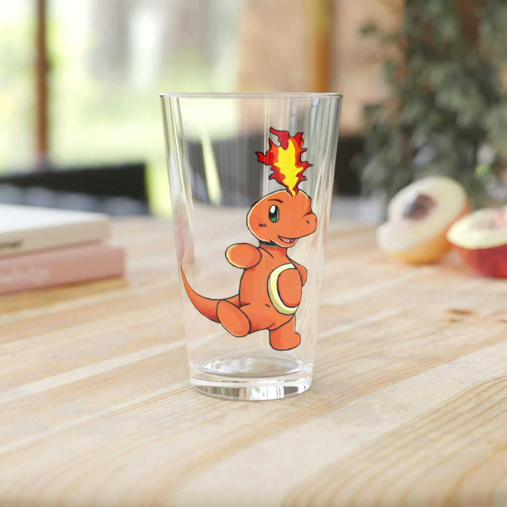 Angetapir Pint Glass, 16oz, clear glass with custom printed design, perfect for beverages.