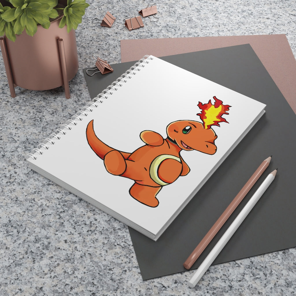 Angetapir Spiral Notebook with customizable covers and wide-ruled pages, featuring a semi-glossy laminated finish.