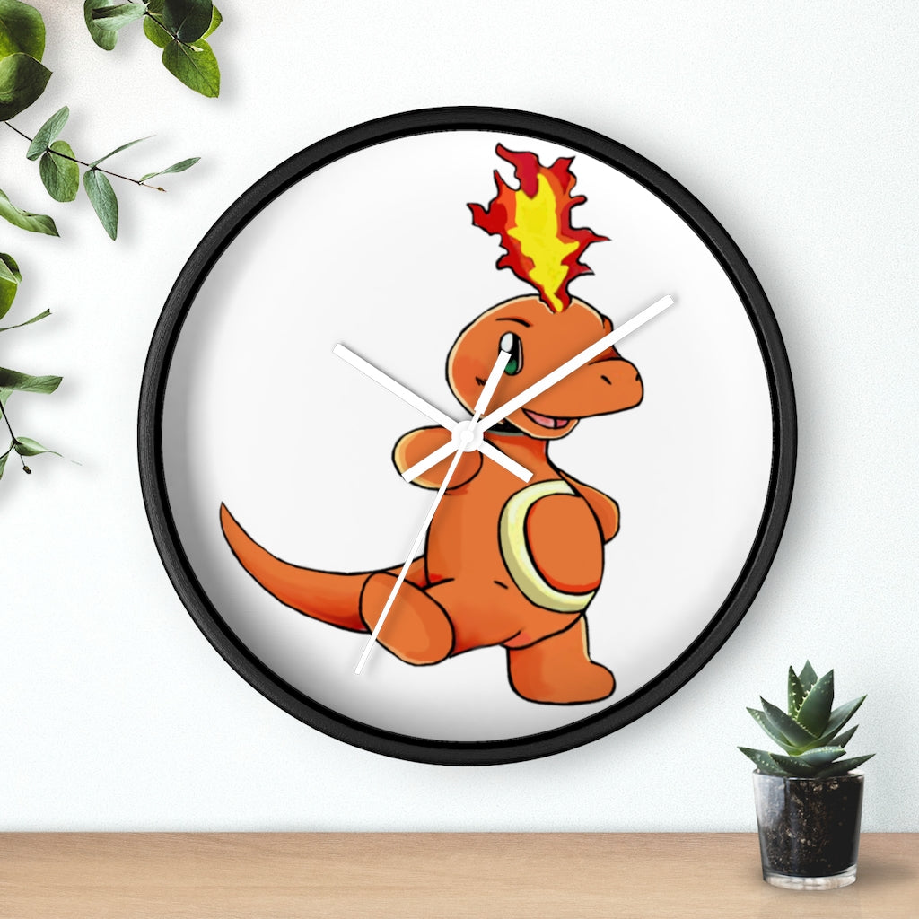 Angetapir Wall Clock featuring a wooden frame and plexiglass face, showcasing a stylish design suitable for indoor use.