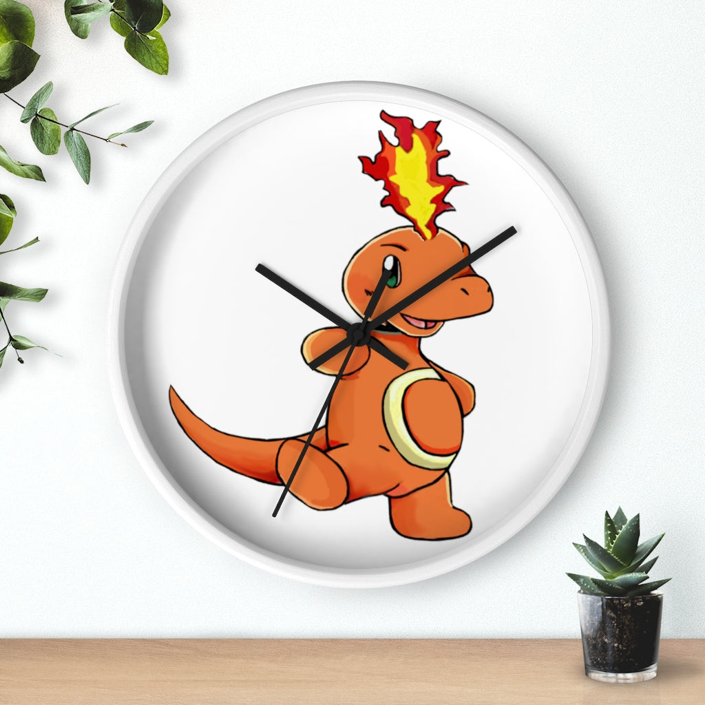 Angetapir Wall Clock featuring a wooden frame and plexiglass face, showcasing a stylish design suitable for indoor use.