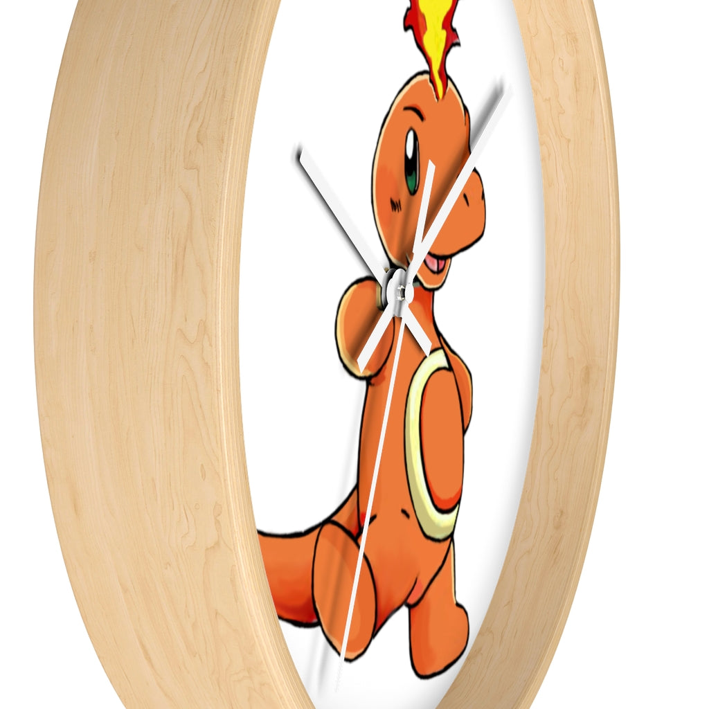 Angetapir Wall Clock featuring a wooden frame and plexiglass face, showcasing a stylish design suitable for indoor use.