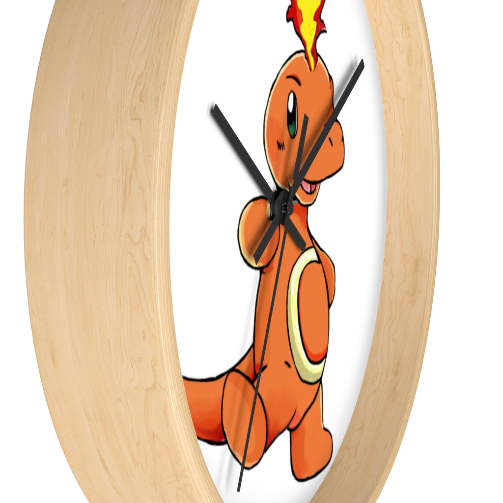 Angetapir Wall Clock featuring a wooden frame and plexiglass face, showcasing a stylish design suitable for indoor use.