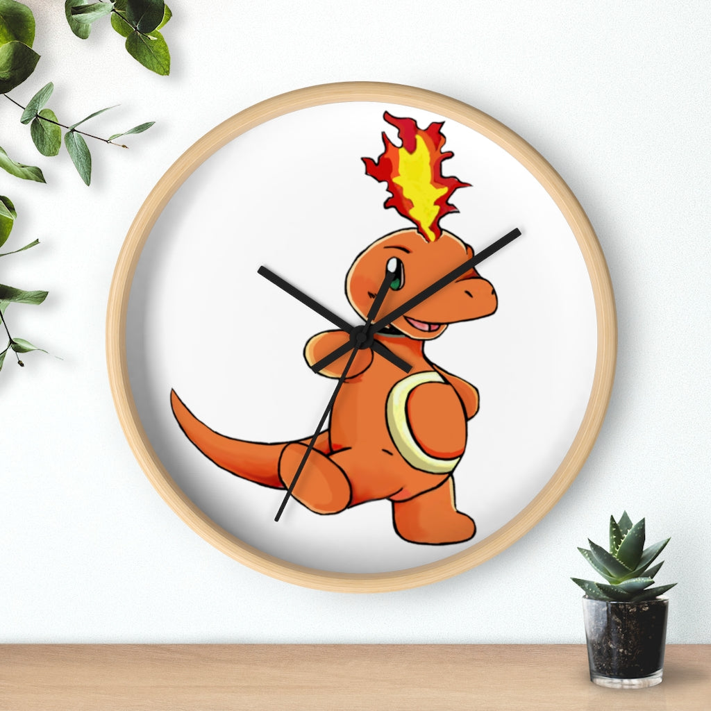 Angetapir Wall Clock featuring a wooden frame and plexiglass face, showcasing a stylish design suitable for indoor use.