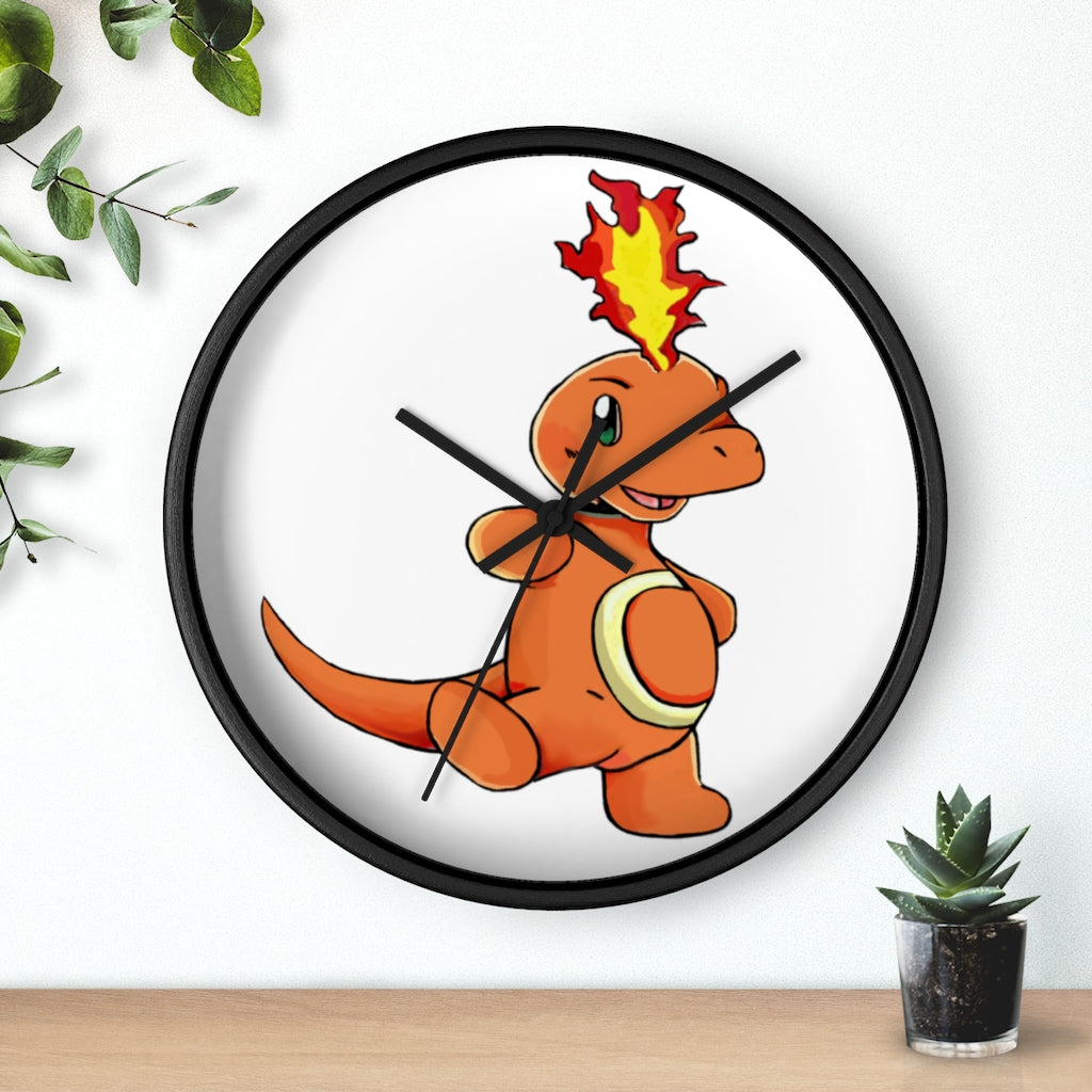 Angetapir Wall Clock featuring a wooden frame and plexiglass face, showcasing a stylish design suitable for indoor use.