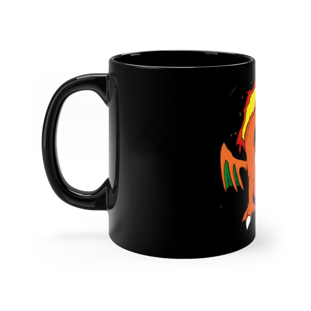 Angetir Black mug 11oz, featuring a sleek black ceramic design with rounded corners and a comfortable C-handle.