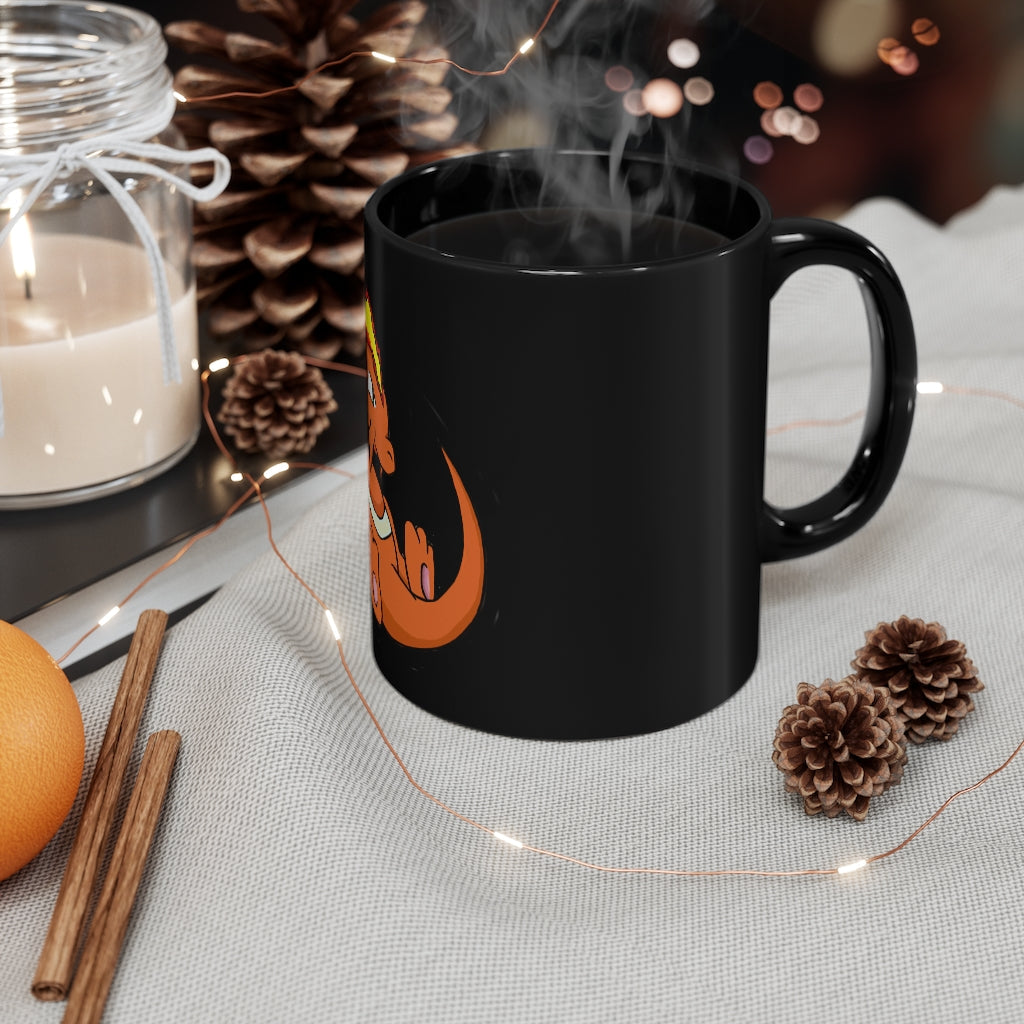 Angetir Black mug 11oz, featuring a sleek black ceramic design with rounded corners and a comfortable C-handle.