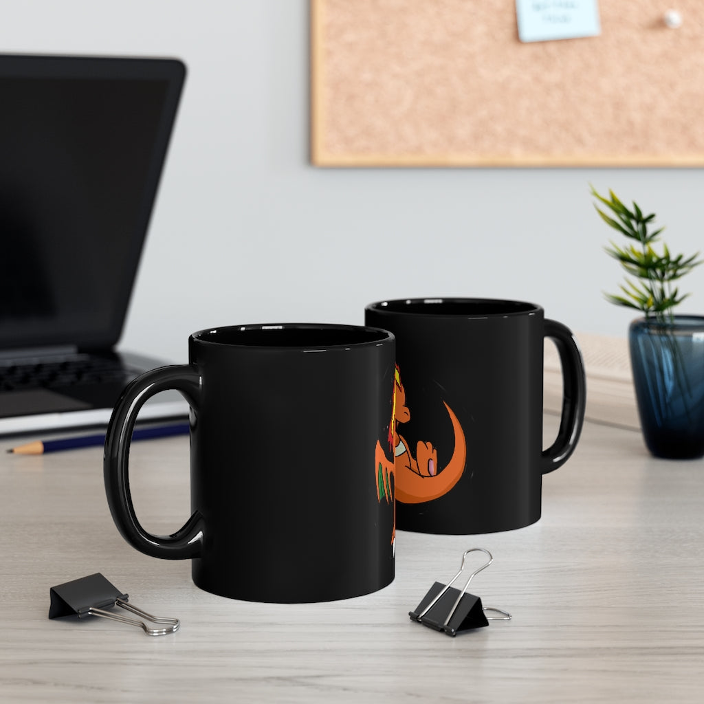 Angetir Black mug 11oz, featuring a sleek black ceramic design with rounded corners and a comfortable C-handle.