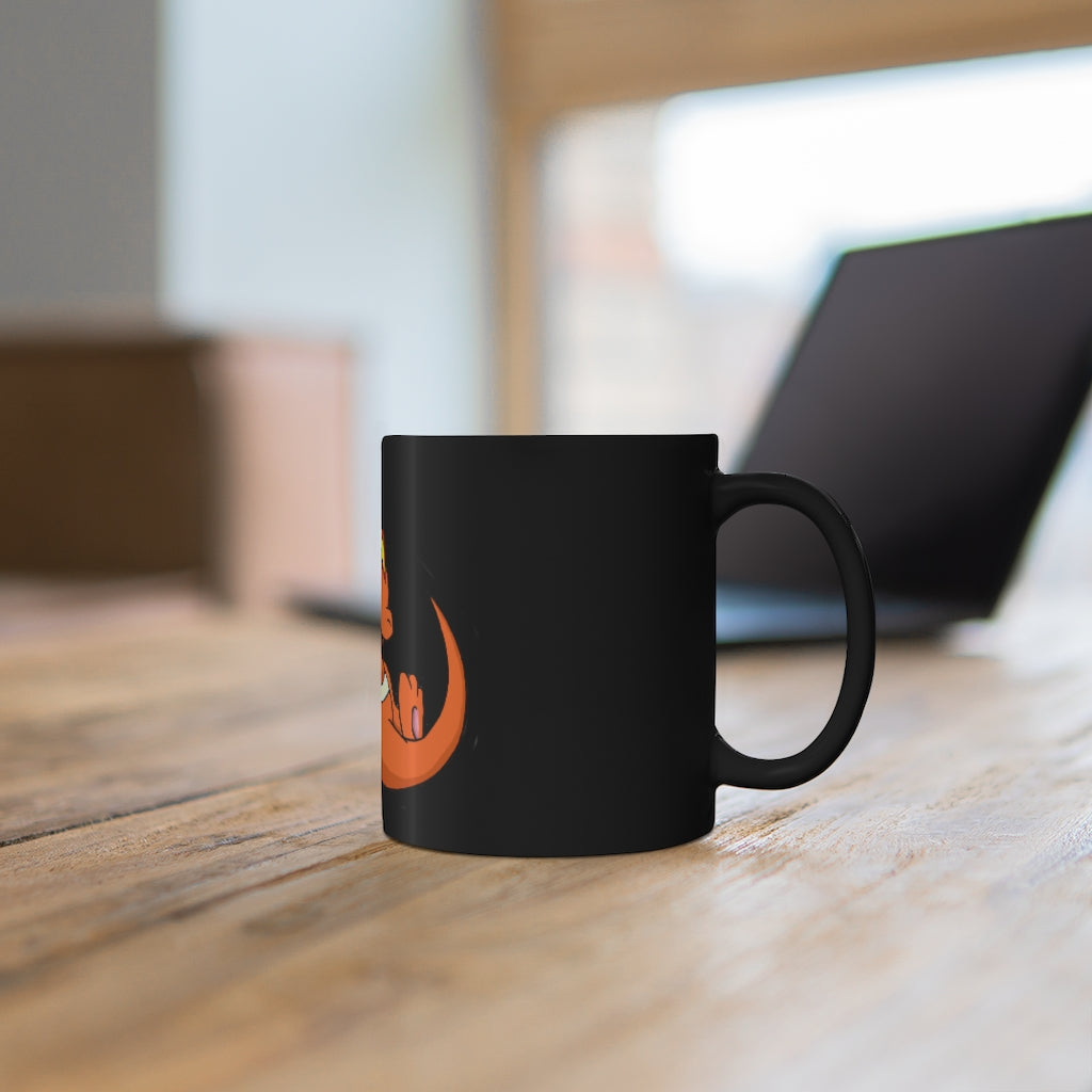 Angetir Black mug 11oz, featuring a sleek black ceramic design with rounded corners and a comfortable C-handle.