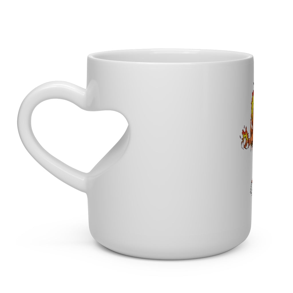 Angetiron Heart Shape Mug in white ceramic with a heart-shaped handle, perfect for hot beverages.