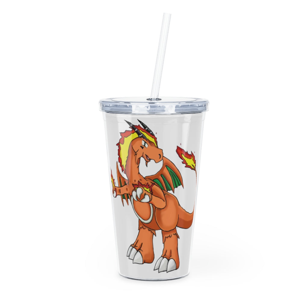 Angetiron Plastic Tumbler with Straw, featuring a customizable design, lid, and straw, perfect for parties and events.