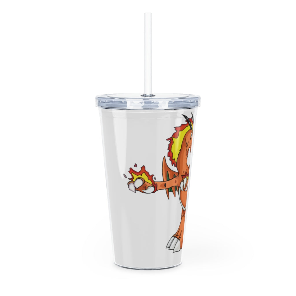 Angetiron Plastic Tumbler with Straw, featuring a customizable design, lid, and straw, perfect for parties and events.